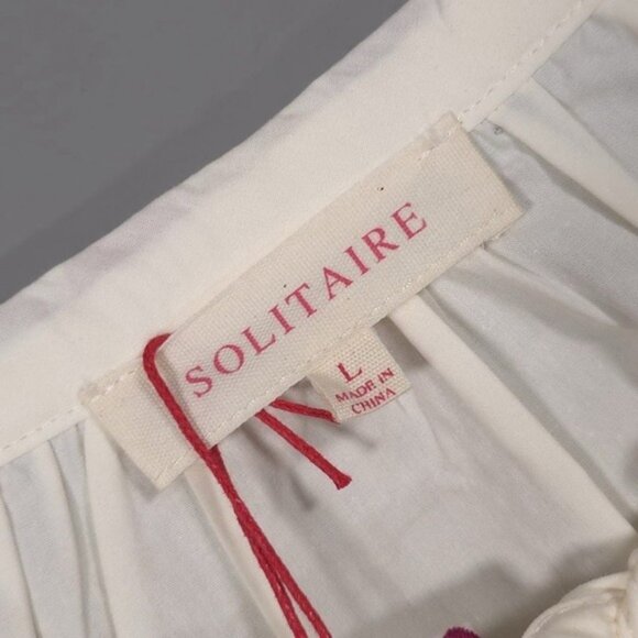 NWT Anthropologie SOLITAIRE LARGE Cream Embroidered Top Hand-Made by Artisans - Picture 4 of 11